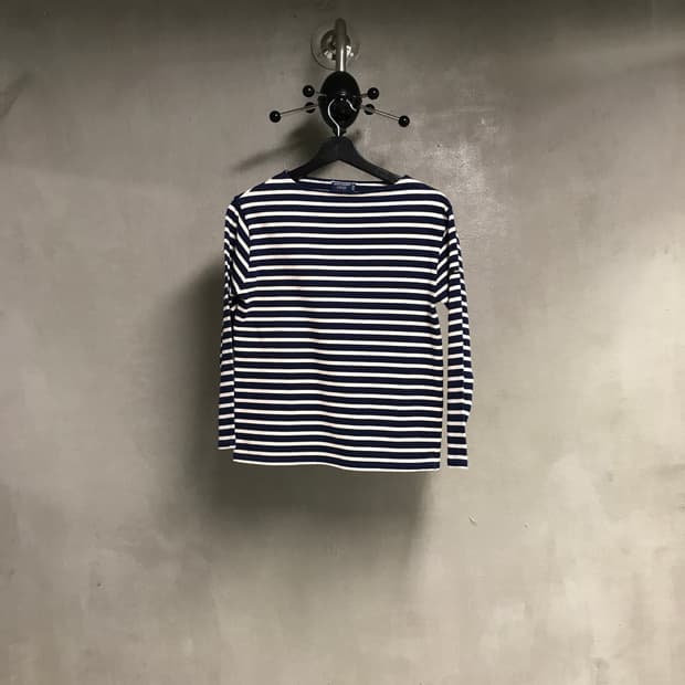 세인트제임슨 단가라 긴팔 티셔츠 네이비 S(W)