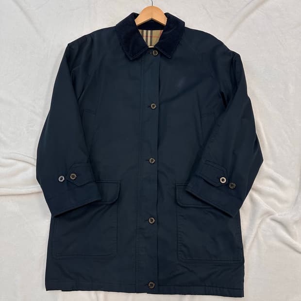 (M)버버리 코듀로이 라이닝 빈티지 헌팅 자켓 네이비