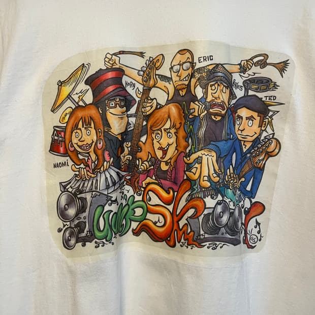 90s 미국 Old Skool 라이브 밴드 빈티지 그래피티 반팔 티셔츠