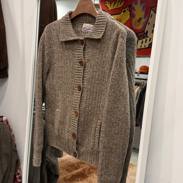 70s Pendleton 펜들턴 버진 울 카라 가디건 (USA)