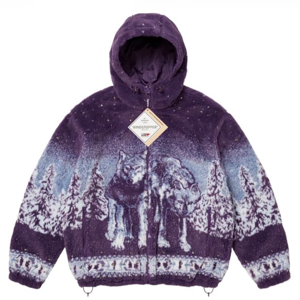 슈프림 x B.B 사이먼 리버시블 후드 플리스 자켓 퍼플 팝니다