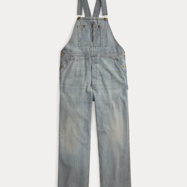 RRL 인디고 스트라이프 트윌 오버롤