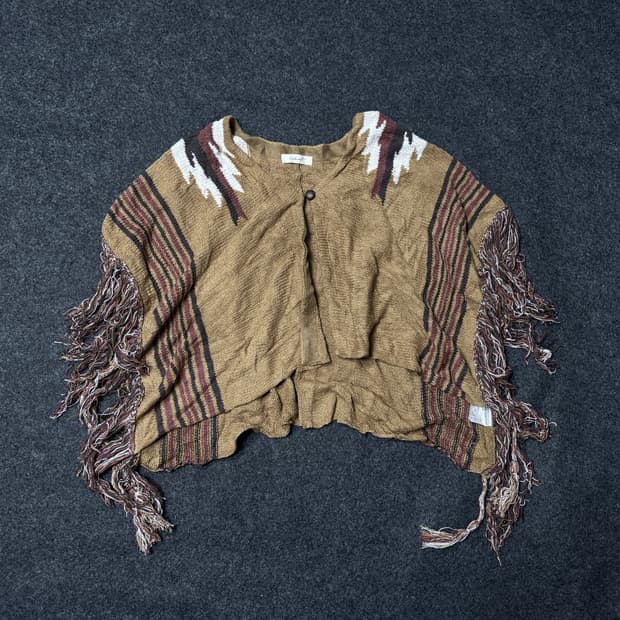 vintage Grunge Indian knit Cape coat