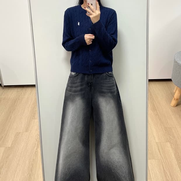 폴로 랄프로렌 신형 네이비 케이블 니트 가디건