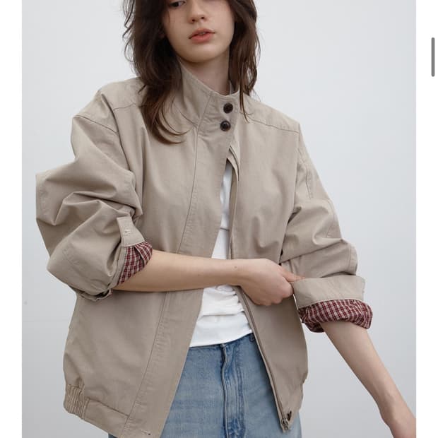 코어드 classic harrington jumper (beige)