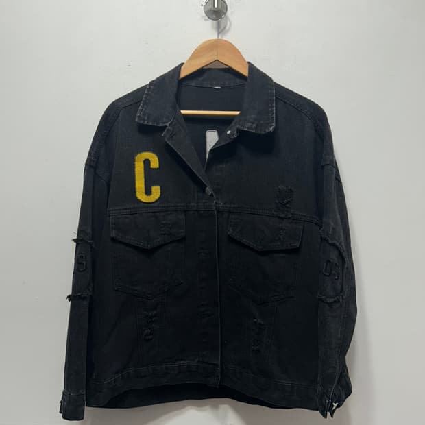 10 MO79 블랙 데님 자켓 F 