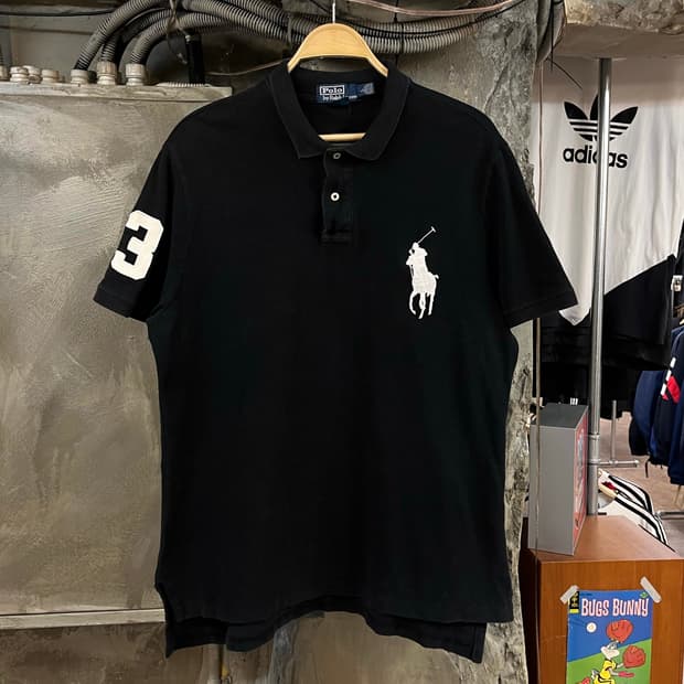 폴로 랄프로렌 빅포니 반팔 카라티 블랙 L #csz2576