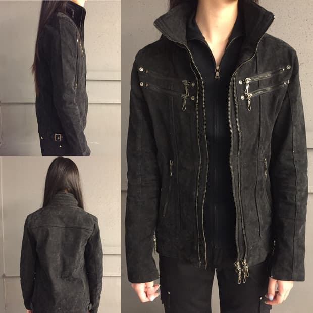 XFRM Multi Zip Suede Biker Jacket