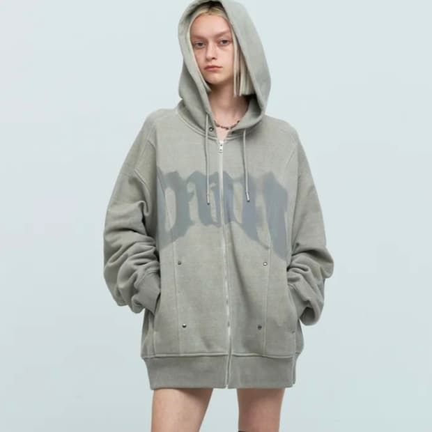 메아 스터드 프린팅 후드집업 3사이즈