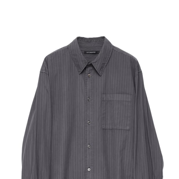 해칭룸 스트라이프 셔츠 챠콜