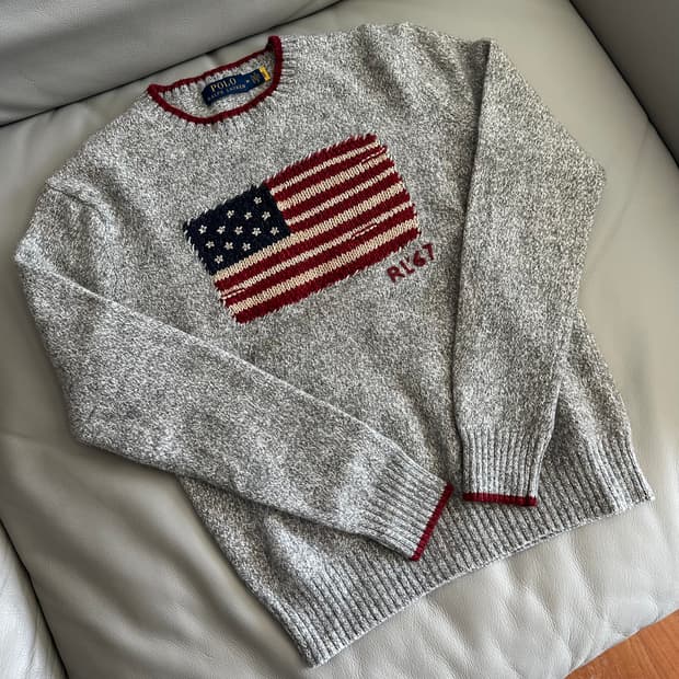 폴로 랄프로렌 성조기 니트 M