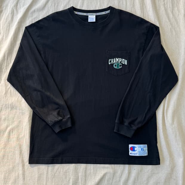 챔피온 오버 자수 포켓 롱슬리브 XL