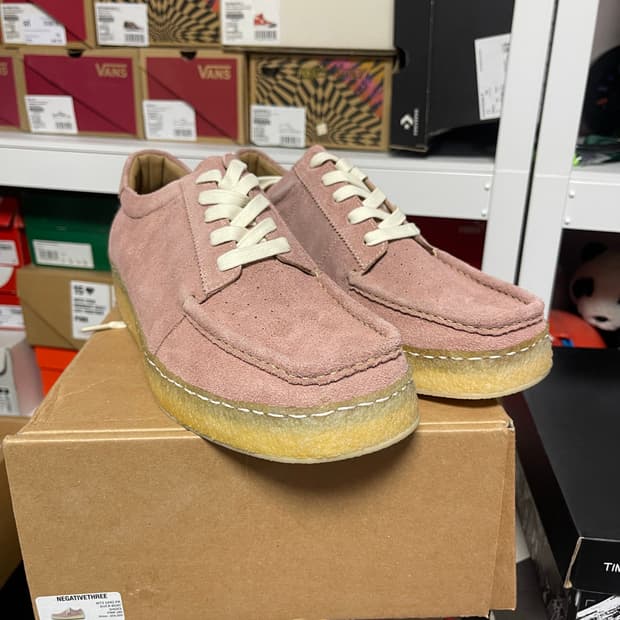 네거티브쓰리 듀익 보트 핑크 스웨이드