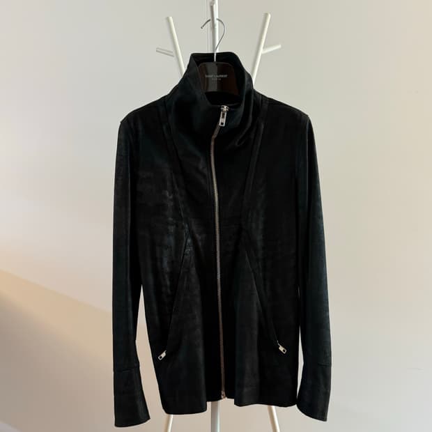 램 레더 하이 넥 자켓