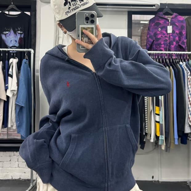 폴로 랄프로렌 투웨이 네이비 후드집업