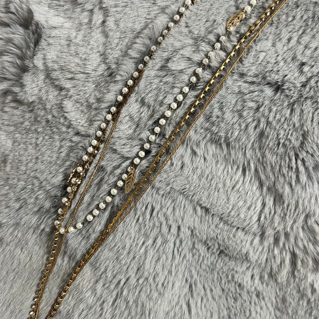 레이어드 드롭 진주 체인 목걸이