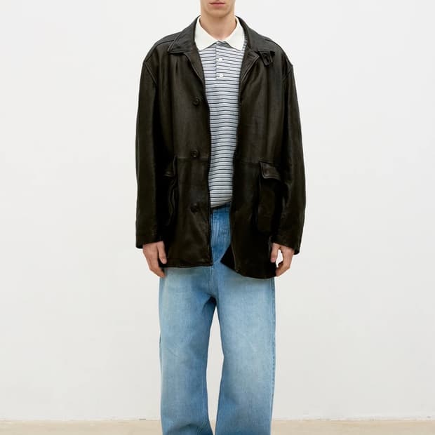 쿠어 워시드 램스킨 레더 카코트