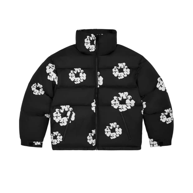 [S] 데님 티어스 코튼 리쓰 다운 자켓 패딩 블랙