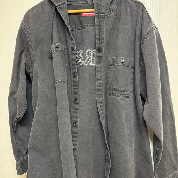 슈프림 후드 데님 셔즈 블랙 - 25SS M