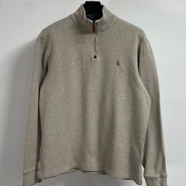 폴로 랄프로렌 오트밀 반집업 맨투맨 (on.365)