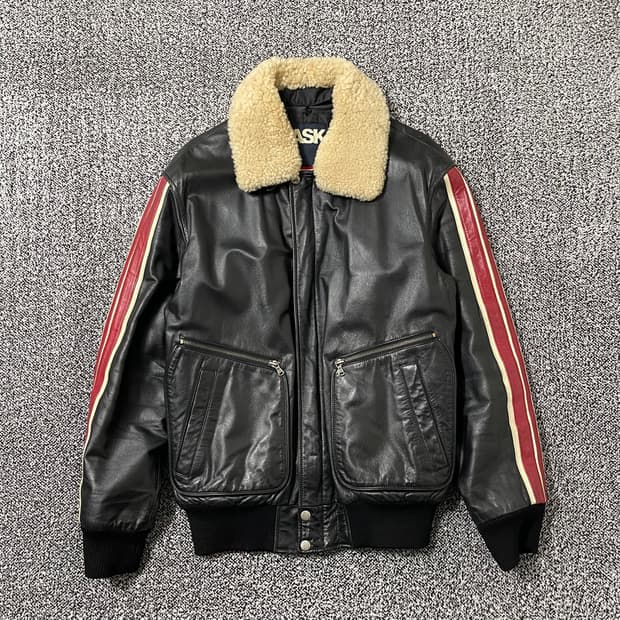 빈티지9. ASK 에스크 소가죽 자켓 퍼 탈부착 누빔 라이더 점퍼 레더
