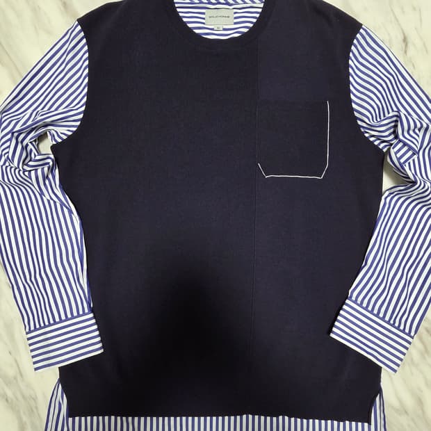 솔리드옴므 니트 레이어드 셔츠