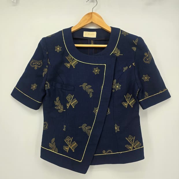 일본빈티지 고급스러운 골드 자수 디테일이 자켓