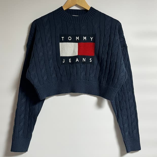 타미진스 오버핏 케이블 크롭 니트 스웨터 XS