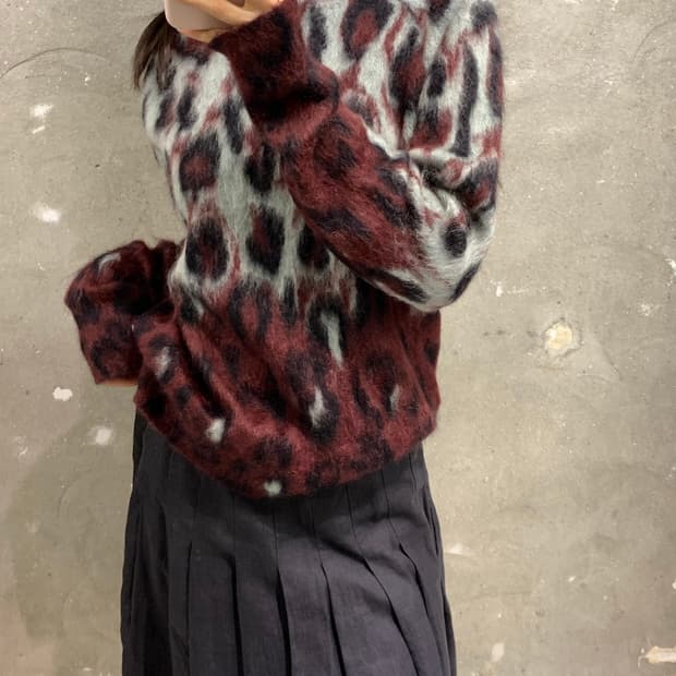 Balenciaga 발렌시아가 모헤어 레오파드 니트 스웨터