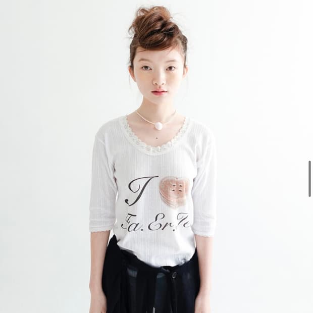 샵페어리 레이스 티셔츠 아이보리 lace T-shirt (ivory)