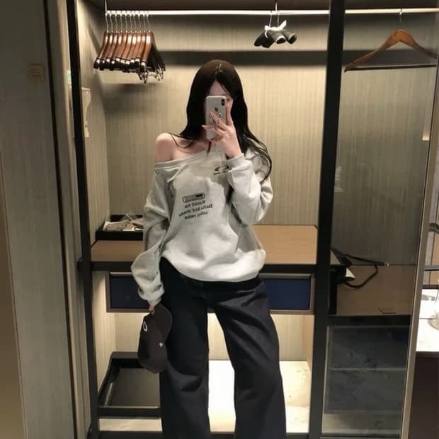 롤업 와이드 생지 데님 S