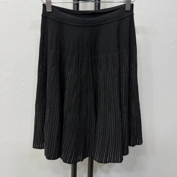 정품) TIME 타임 한섬 블랙 니트 주름 스커트 치마 64F