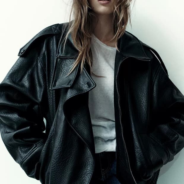 자라 페이크 레더 점퍼 L size