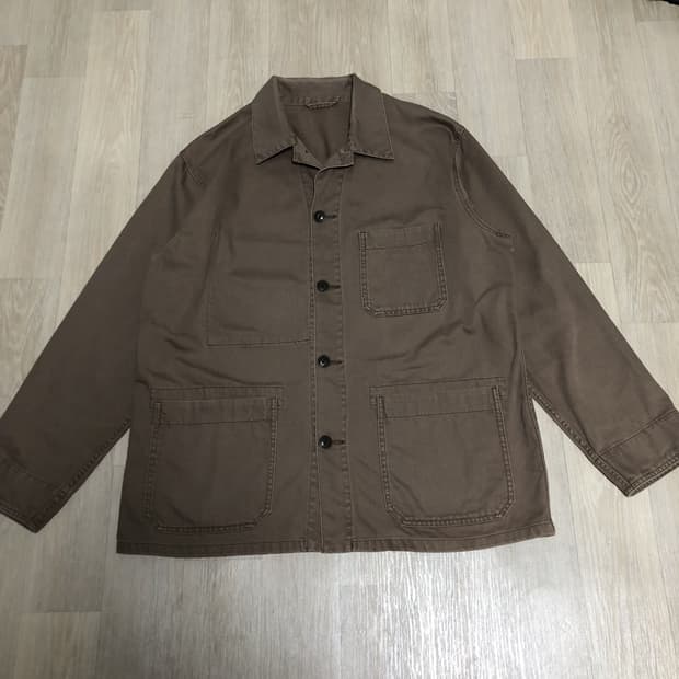 (XL) 유니클로 UNIQLO 가먼트 다잉 프렌치 워크 자켓 베이지