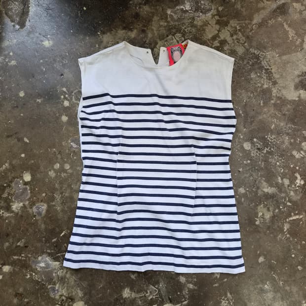 F) 럭키슈에뜨 마린룩 스트라이프 티셔츠 나시 티셔츠