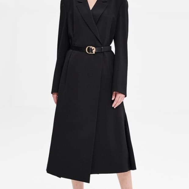 타임 테일러드 칼라 벨티드 드레스