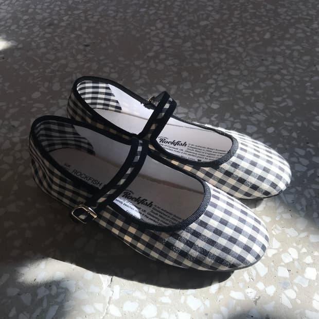 Rockfish London Check Mary Jane Flats 