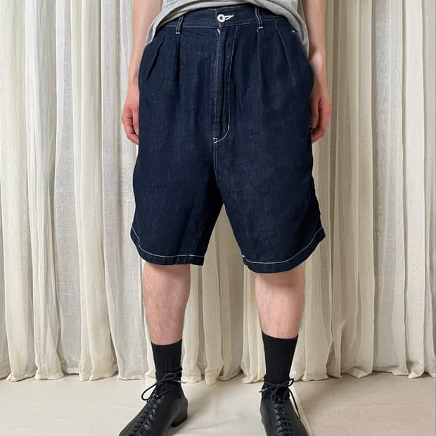 꼼데가르송 옴므 퍼커링 데님 쇼츠 comme des garcons