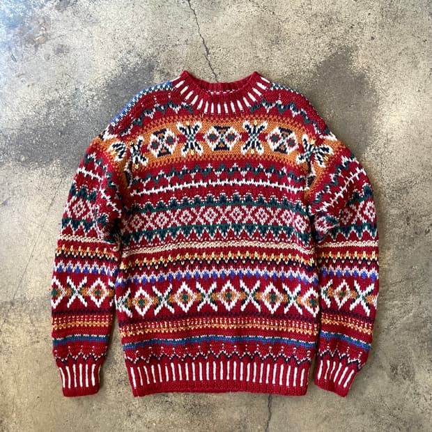 Vintage Fair isle wool sweater 페어아일 스웨터