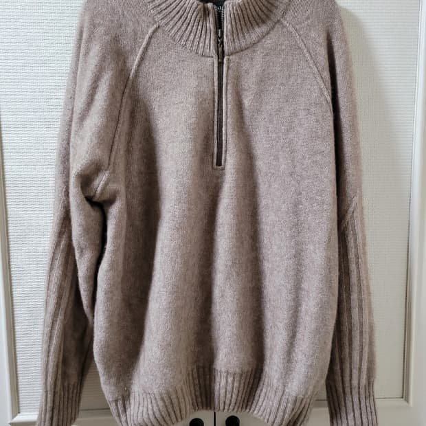 뉴질랜드 캐시미어 램스울 브랜드 McDonald 하프집업 미드웨이트 니트