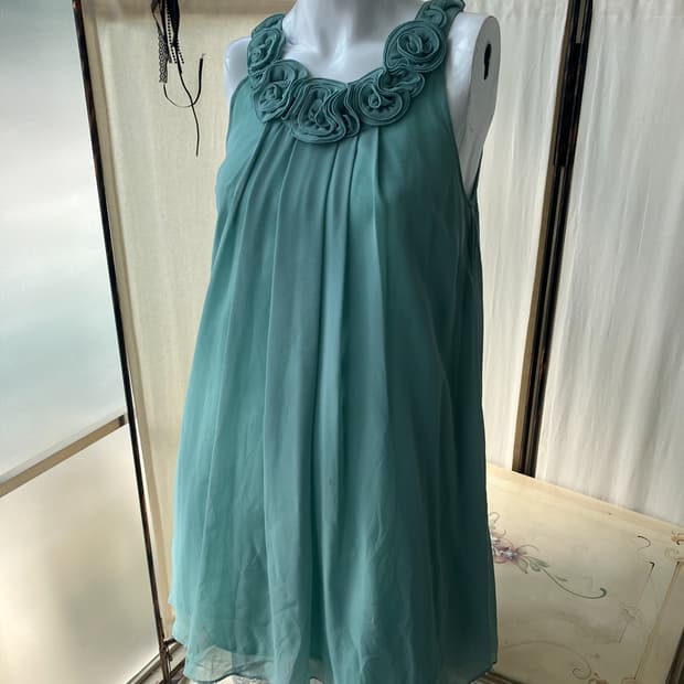 mint rose shirring frill onepiece