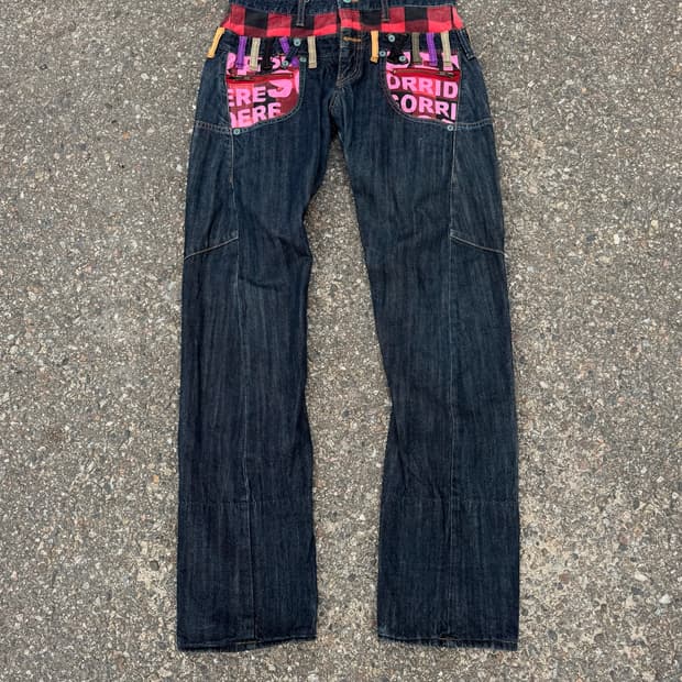 00’s Y2K Double Belt Denim Pants