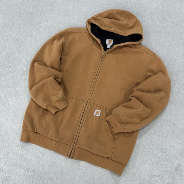 칼하트 브라운 된장 후드 집업 m