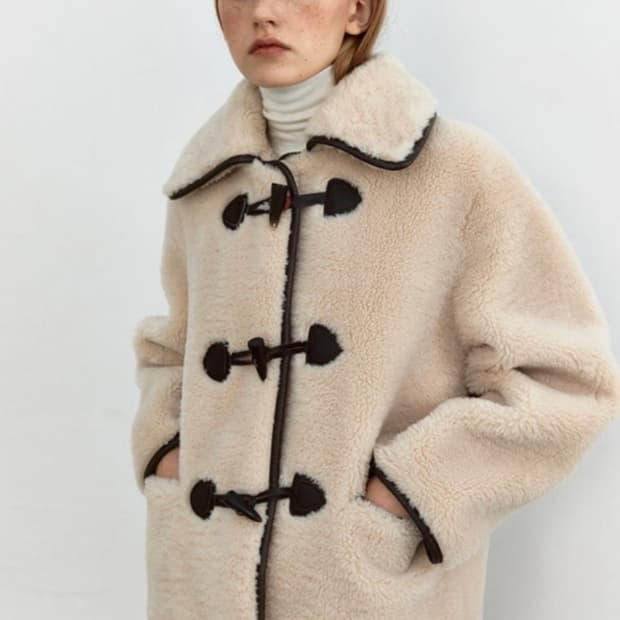 모한 양털 퍼 자켓