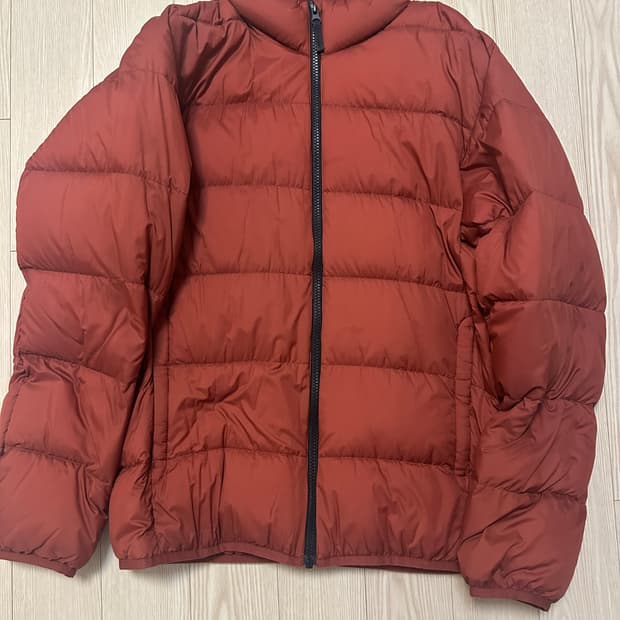 유니클로 경량 패딩 오렌지(l)