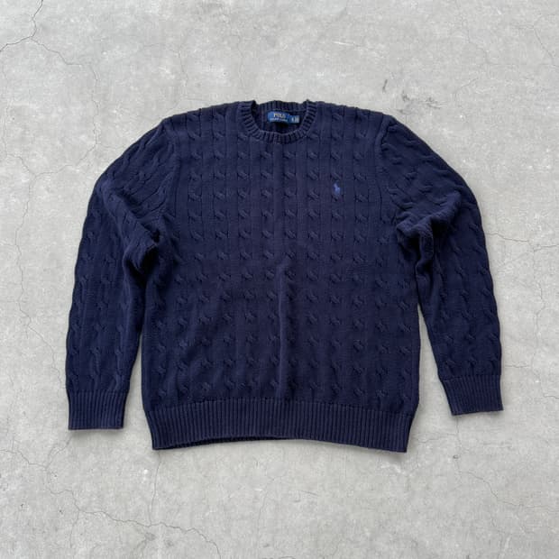 폴로 케이블 코튼 니트