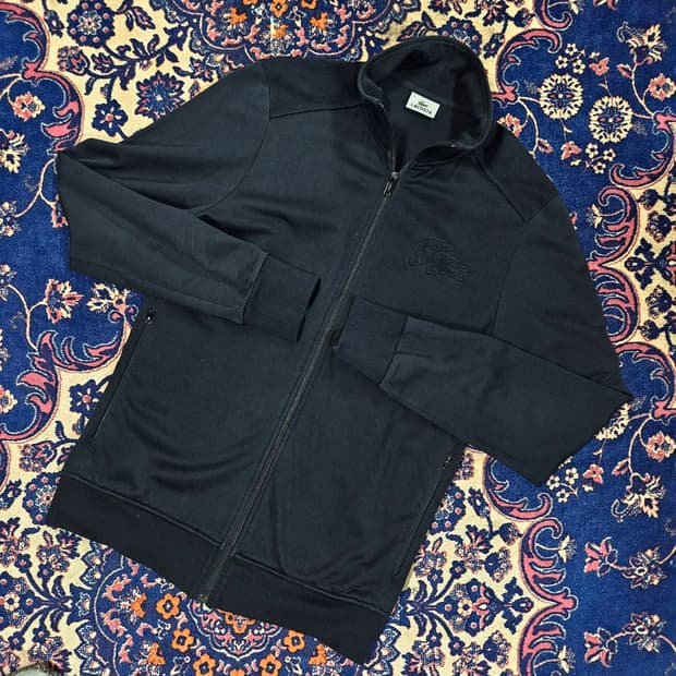 라코스테(Lacoste) 시그니쳐 빅로고 하이넥 집업 자켓