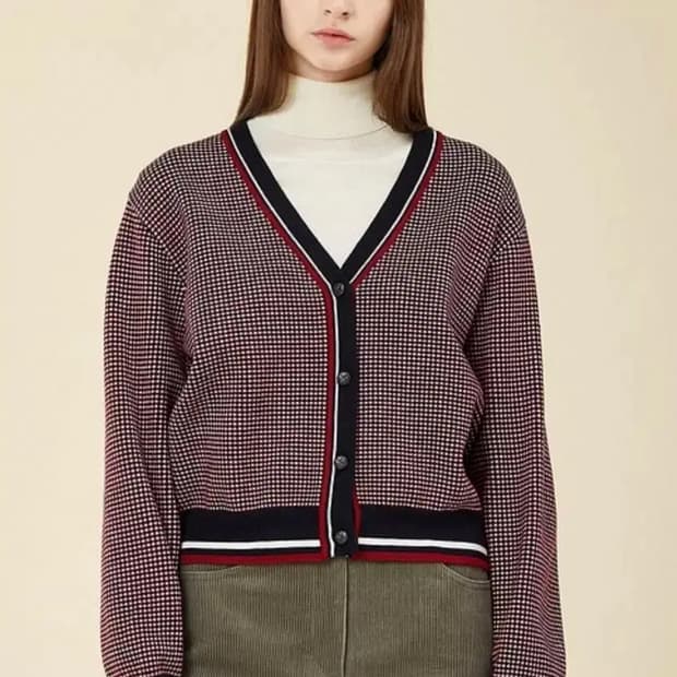 스튜디오 톰보이 TOMBOY 자가드 울 니트 가디건