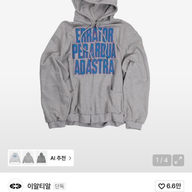 Ad Astra Appliqué 2way Hoodie Zip Up Gre