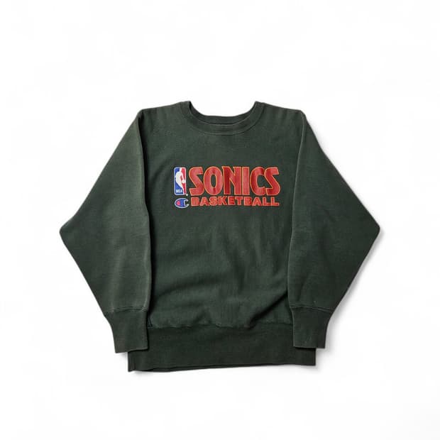 1990s 챔피온 리버스위브 시애틀 슈퍼소닉스 맨투맨 스웻셔츠 M NBA